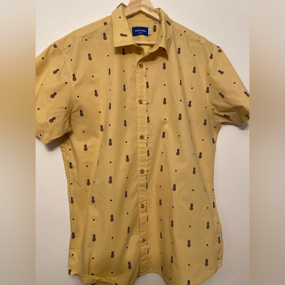 Jack & Jones Mustard Pineapple Print Shirt